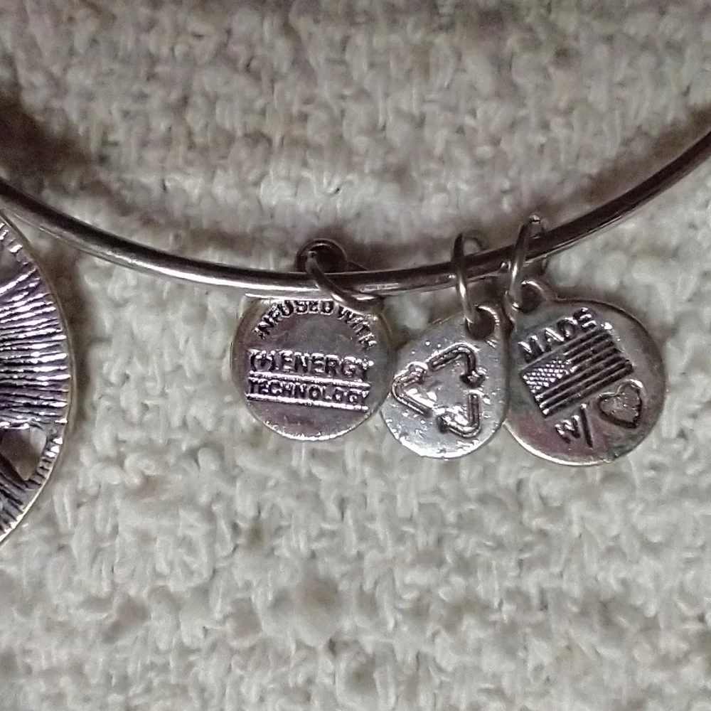 Silvertone infused with energy technology bracelet